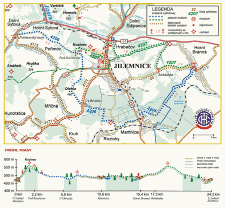 Cykloturistik mapa Jilemnice a okol